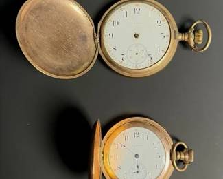 Two Gold Plated Elgin Pocket Watches