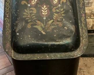 Tole Painted Ash Bucket