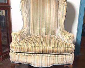 Vintage Velour Wingback Chair
