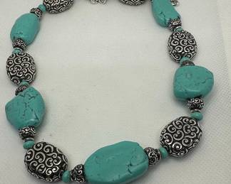 Brighton "Full Moon Rising" Turquoise and Filigree Bead Statement Necklace