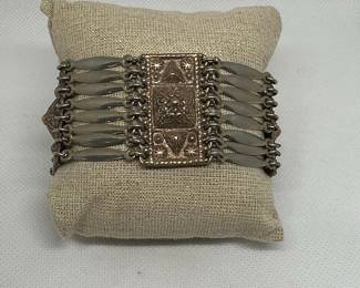 Vintage Taxco Sterling Silver Multi-Strand Panel Bracelet