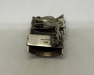 Vintage Mexican Sterling Silver Clip-On Earrings