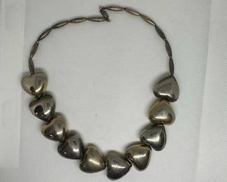 Sterling Silver Puffed Heart Necklace