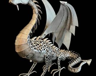 06 Handcrafted Industrial Metal Dragon Sculptures... So Cool