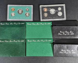 Lot of 6 Official 1997 US Mint Proof Sets 4 Clad 2 90 Silver Sets w OGP