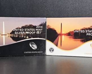 2014 US Mint Proof Sets Silver Standard 14Coin Sets OGP COA Included