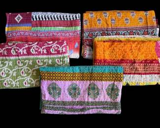 Vintage Handmade Indian Kantha Sari Patchwork... Known as Ralli Quilts or Sari Throws