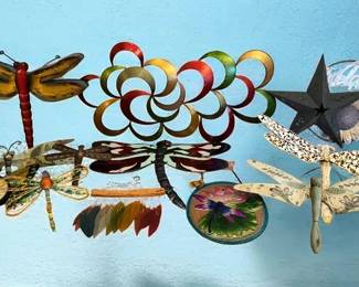 Metal and Glass Dragonfly Art and Garden Decor