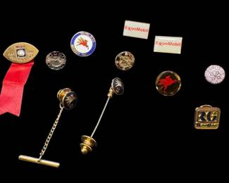 Vintage Exxon Mobil Oil Corporate Lapel Pins Tie Tacks Lot 10K14K Gold