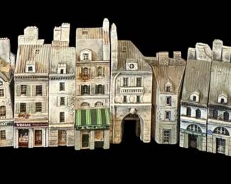 Vintage Gault Original France Ceramic Miniature Buildings Paris Streetscape Collection