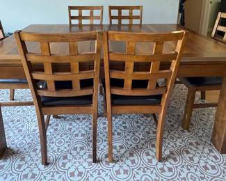 Jofran Inc. Heavy Duty Dining Table 6 CrossBack Chairs Set