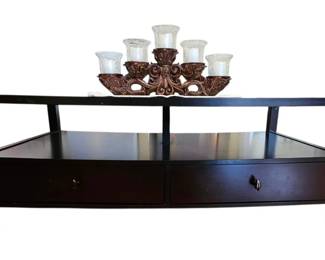 Contemporary Dark Wood Living Room Furniture Lot... Ready for Some Touch Up