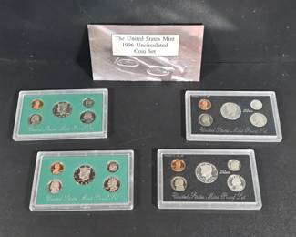 1996 U.S. Mint Variety 5Set Lot Includes 90 Silver Proofs Key Date 1996W Dime