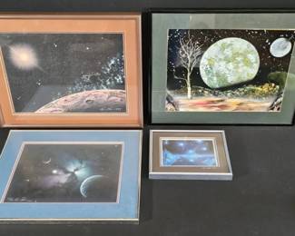 Vintage Space Astronomical Artworks Kim Poor J Marin