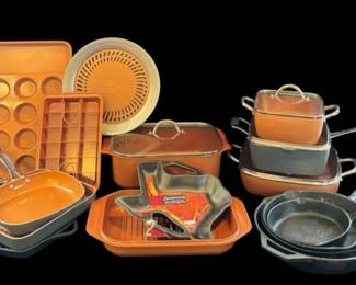 MultiPiece Cookware Copper Chef, Gotham Steel, Baking Set Cast Iron Pans