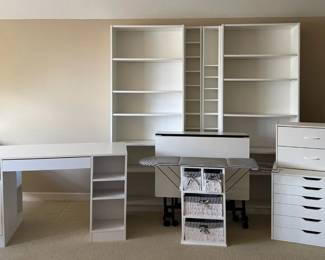 Large Modular White Office Craft Room Storage Collection