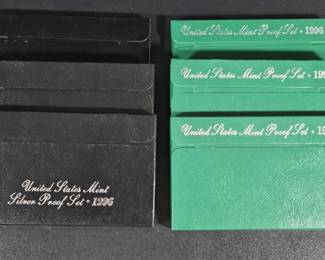 1996 U.S. Mint Proof Collector Lot 3 90 Silver Proof Sets 3 Clad Proof Sets