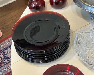 Ruby Glass Plates 