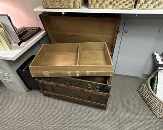 Steamer trunk opened 