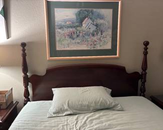 Queen sized bed, mattress, headboard 