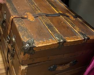 Antique wooden trunk
