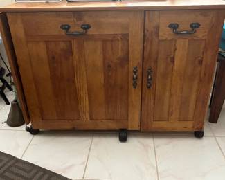 Wooden sewing cabinet