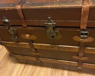 Antique wooden trunk