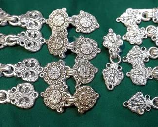 Pewter cloak clasps or cardigan clips