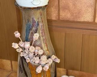 Ceramic Sculptural Face Vase Signed By Artist