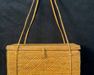 Woven Rattan Box Bag