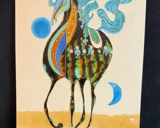 Wayne Gao Galloping Horse Ceramic Hanging Tile