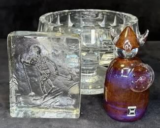 Hadeland Glassverk Viking, Scandinavian art glass Lita pedestal bowl from the Hadeland Glassverk