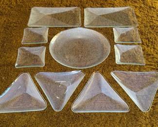 Lausitzer Glas Kristall Op Art Glass Tableware
