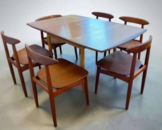 Danish Teak Table 6 Chairs