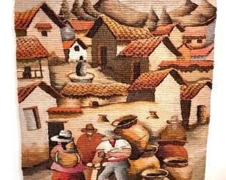 Folk art wool textile made by Mayart