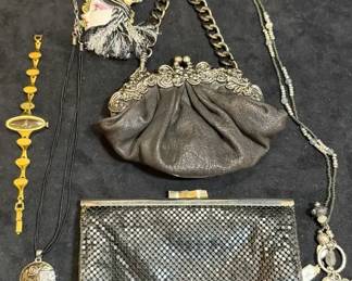 Whiting Davis Clutch, Bertmar Watch Other Pieces