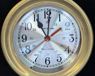 Bell nauticalstyle brass ships clock
