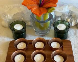 Digsmed Tray, Dania Candle Holders Stromberg Crystal Vase