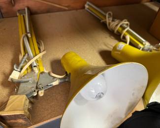 Vintage yellow drafting lamps