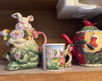 Adorable cookie jar, cup and pitcher