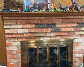 Fireplace Mantel LOADED to the gills with DINOSAURS