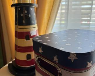Patriotic box and light house and more
