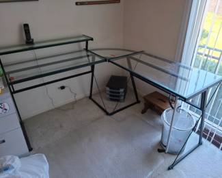 Glass desk $100