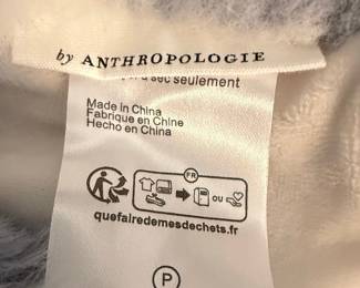 Anthropologie Faux Fur Checkered Throw