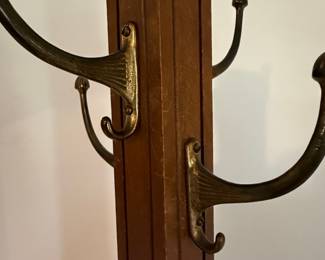 Vintage Mission Style Oak Hall Tree Coat Rack