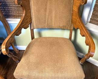 Eastlake Style Oak Armchair