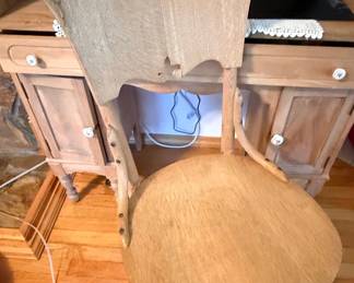 Vintage Secretary Desk and Chair Style Set