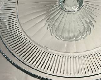 Pressed Glass Pedestal Cake Stand with Dome Style