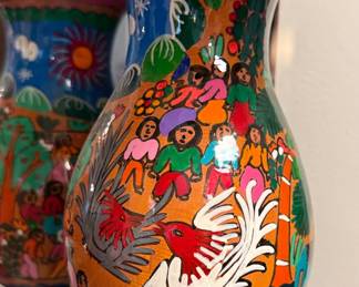 Mexican Folk Art Storyteller Pottery Vase