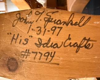 1997 Signed Handcrafted Wooden Rocking Horse